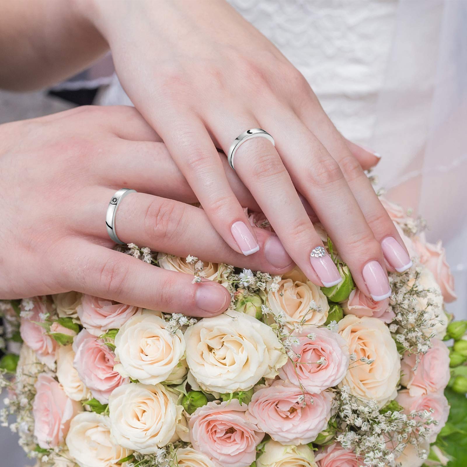 wedding band sets for couples, cheap bridal ring sets, sterling silver bridal ring sets, rings set, unique wedding ring sets