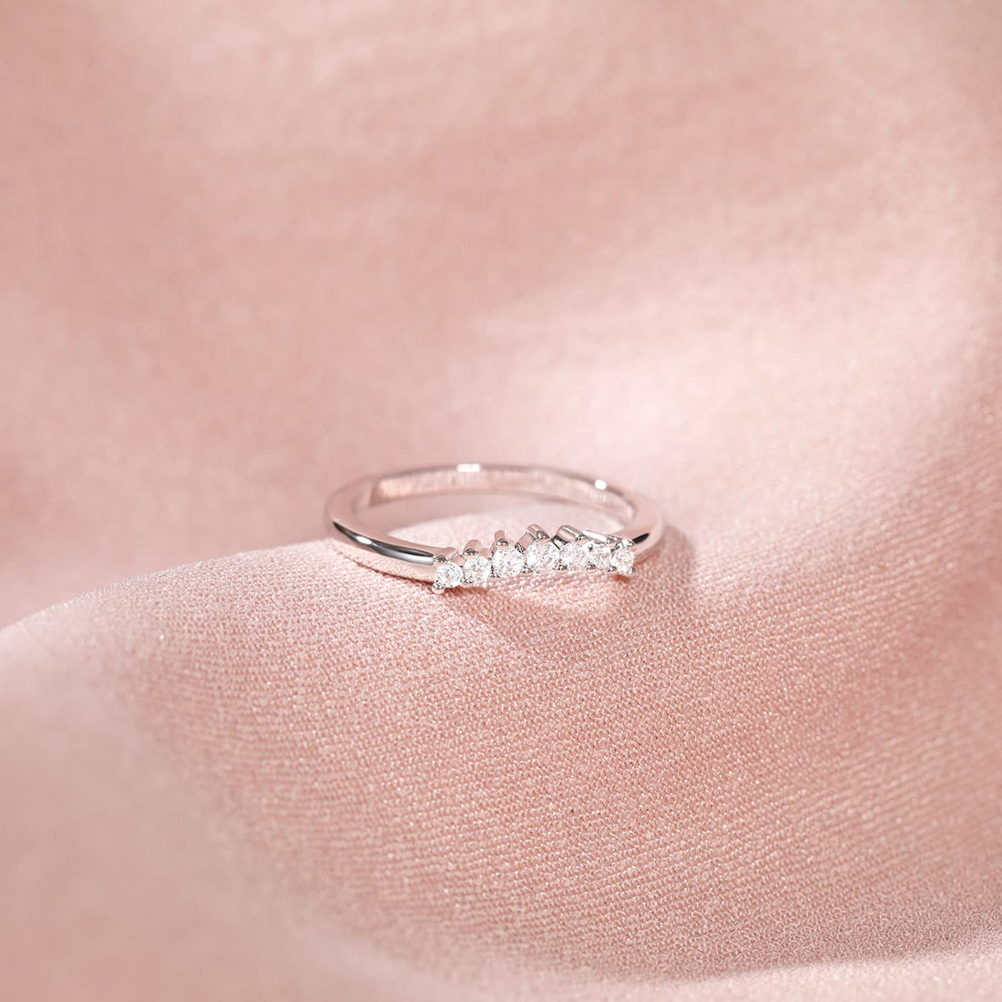 moon ring, stackable rings for women, cubic zirconia rings, stacking rings, s925 wedding rings