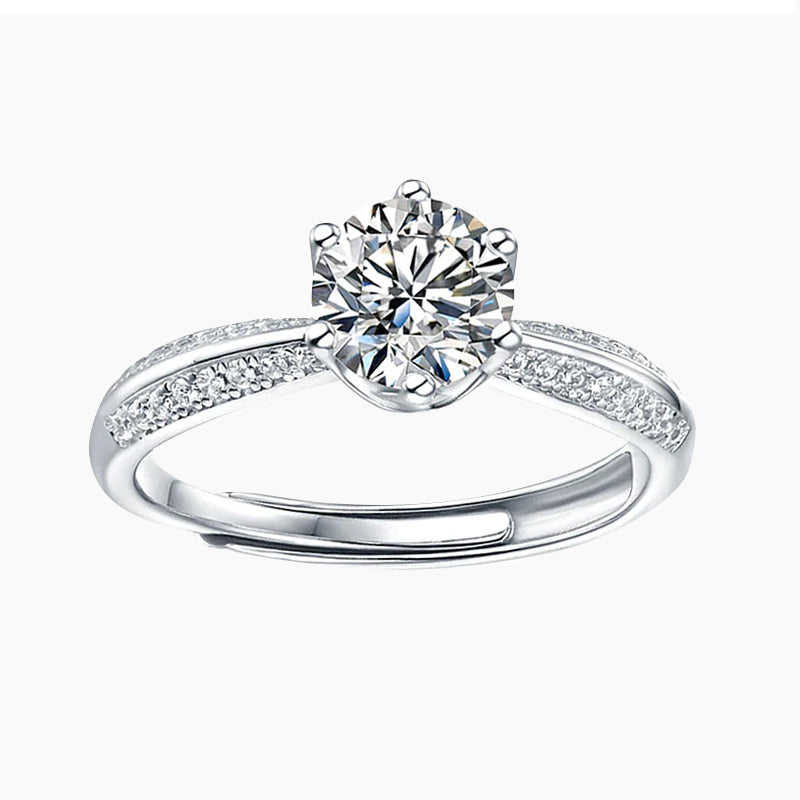 925 6 Claws Classic Gemstone Open Ring