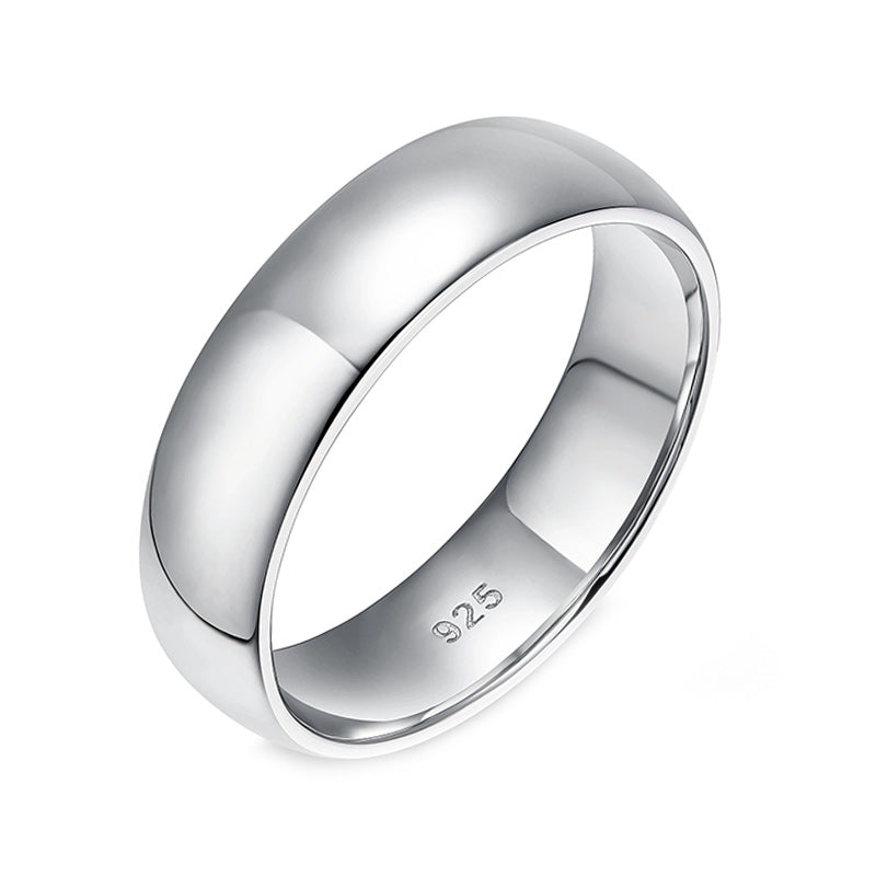 6mm rings; pure dome wedding rings; Eamti, mens band rings, s925 pure band ring, band rings for men, sterling silver band ring