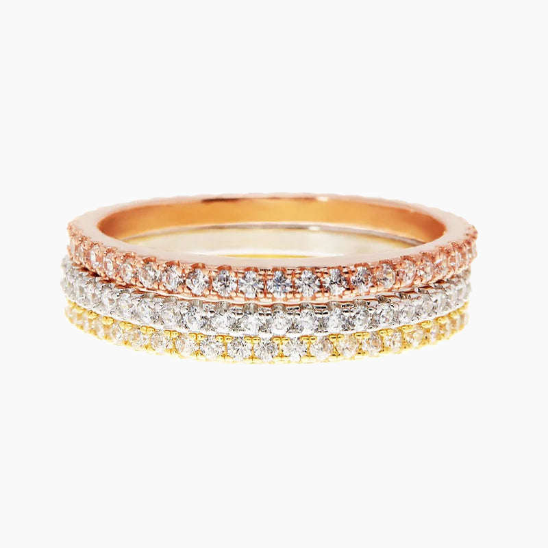 Gems Stackable Eternity Set Rings