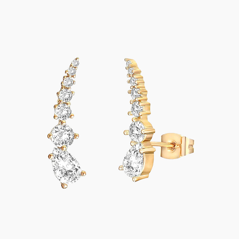 Sterling CZ Climber Earrings