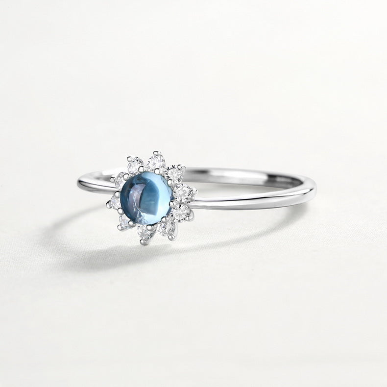 Anello aperto con opale di girasole