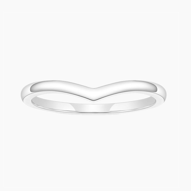 Crown V Stackable Wedding Rings