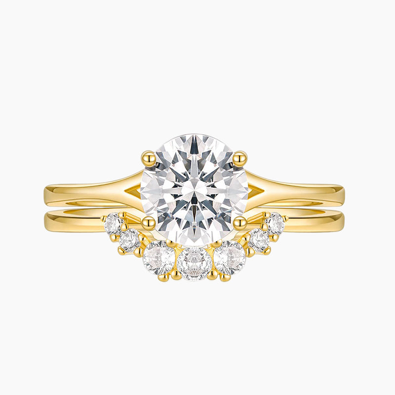 14K Vermeil Curved Crown Round Promise Ring