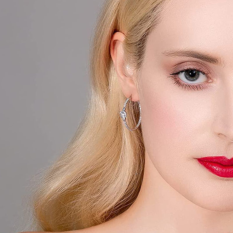 Statement Cubic Zirconia Hoop Earrings