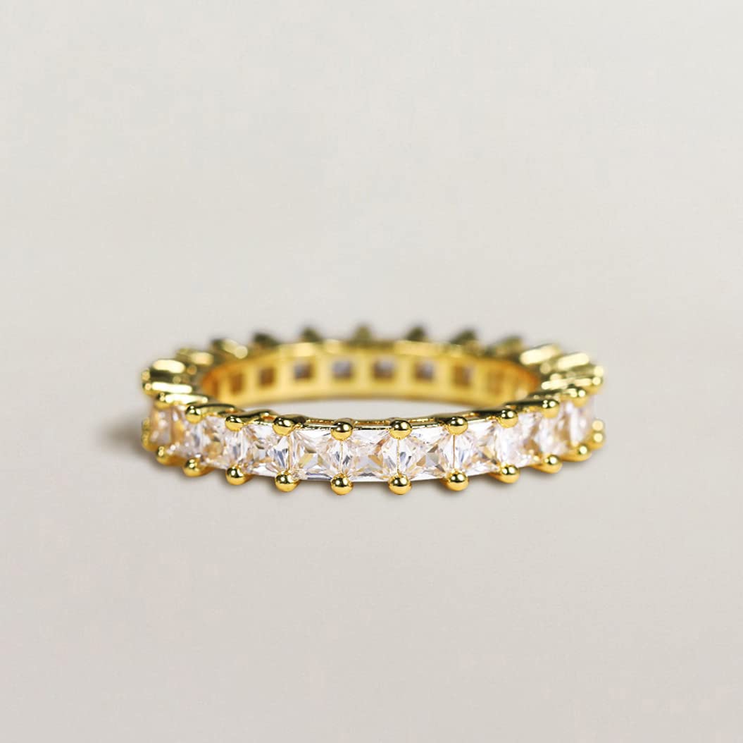 cushion eternity band ring, sterling silver wedding band, cheap wedding band under $50, silver eternity band for women