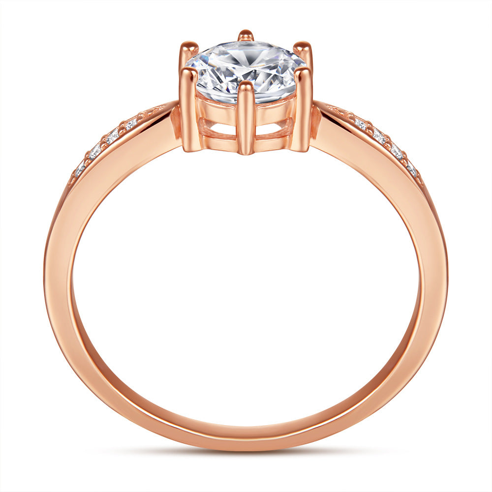 18K Rose Gold Classic Six Prong Engagement Ring