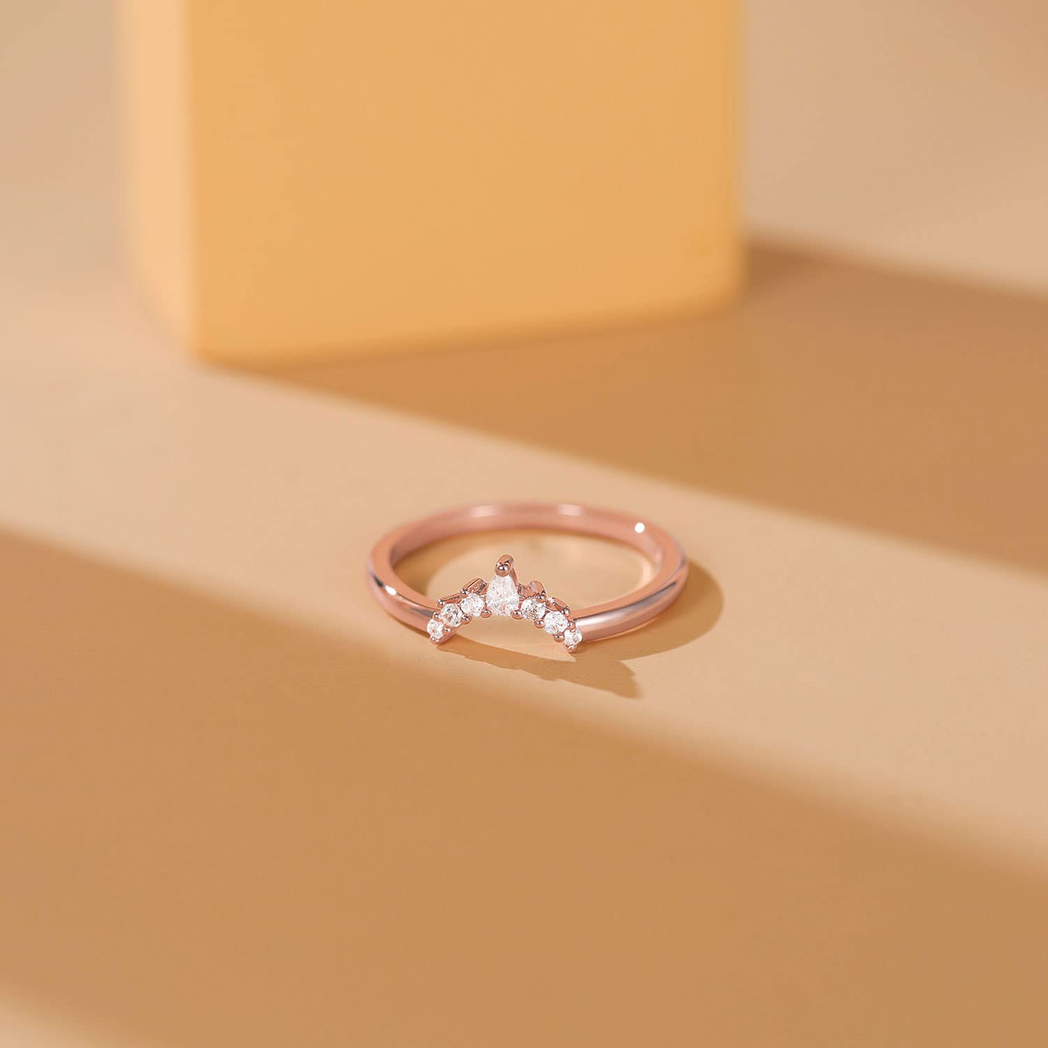 v shape ring, stacking rings, stackable rings for women, minimalist rings, cubic zirconia rings for women, S925 V shape ring