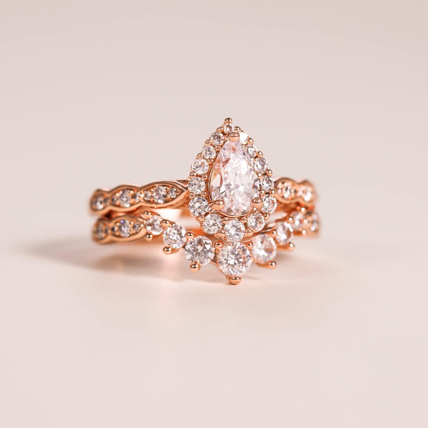 cz engagement ring set, cz bridal ring sets, travel wedding ring sets, cheap bridal ring sets, rose gold wedding ring, rose gold wedding ring sets