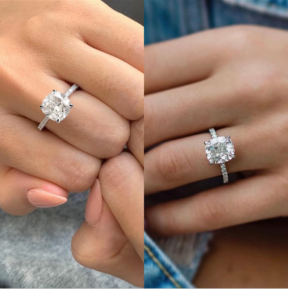 cushion cut engagement rings, cushion cut diamond ring, cubic zirconia engagement ring, cubic zirconia wedding ring, cushion cut ring, cushion ring