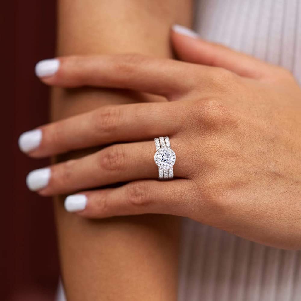 sterling silver engagement rings, cz rings, cheap wedding ring sets, unique wedding ring sets, round engagement rings