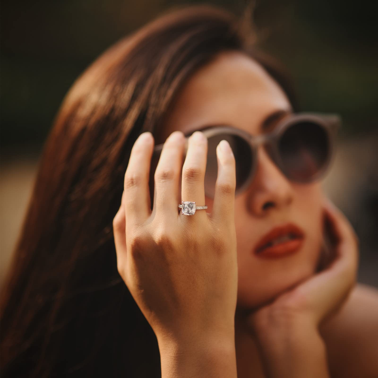 cushion cut engagement rings, cushion cut diamond ring, cubic zirconia engagement ring, cubic zirconia wedding ring, cushion cut ring, cushion ring