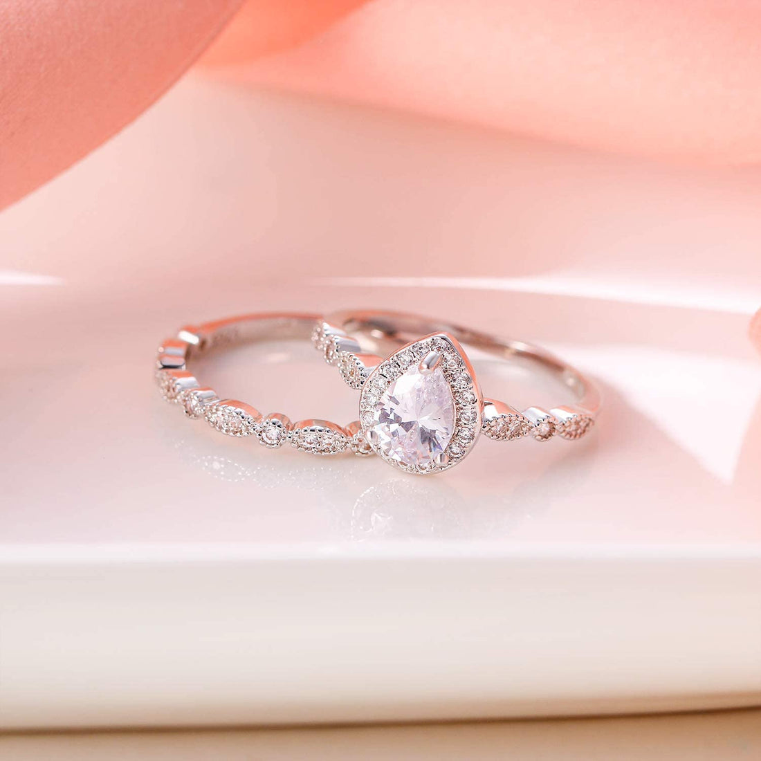 fake bridal set rings, gold wedding band sets, couples wedding ring sets, wedding ring set his and hers, sterling silver bridal ring sets, cz engagement ring set
