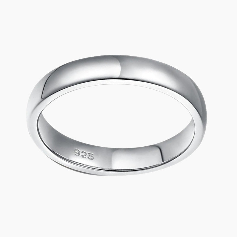 4mm High Polished Pure Dome Wedding Ring