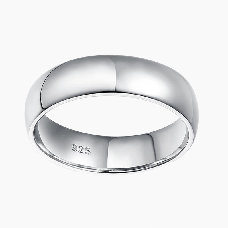 6mm Sterling Pure Dome Wedding Ring