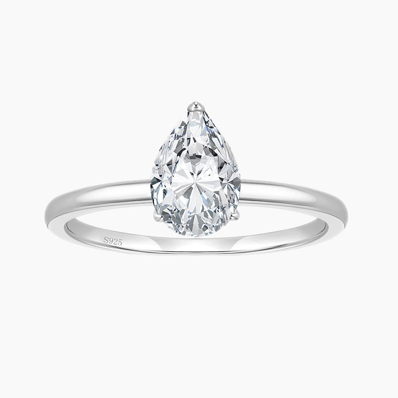2CT 925 Sterling Teardrop Engagement Rings
