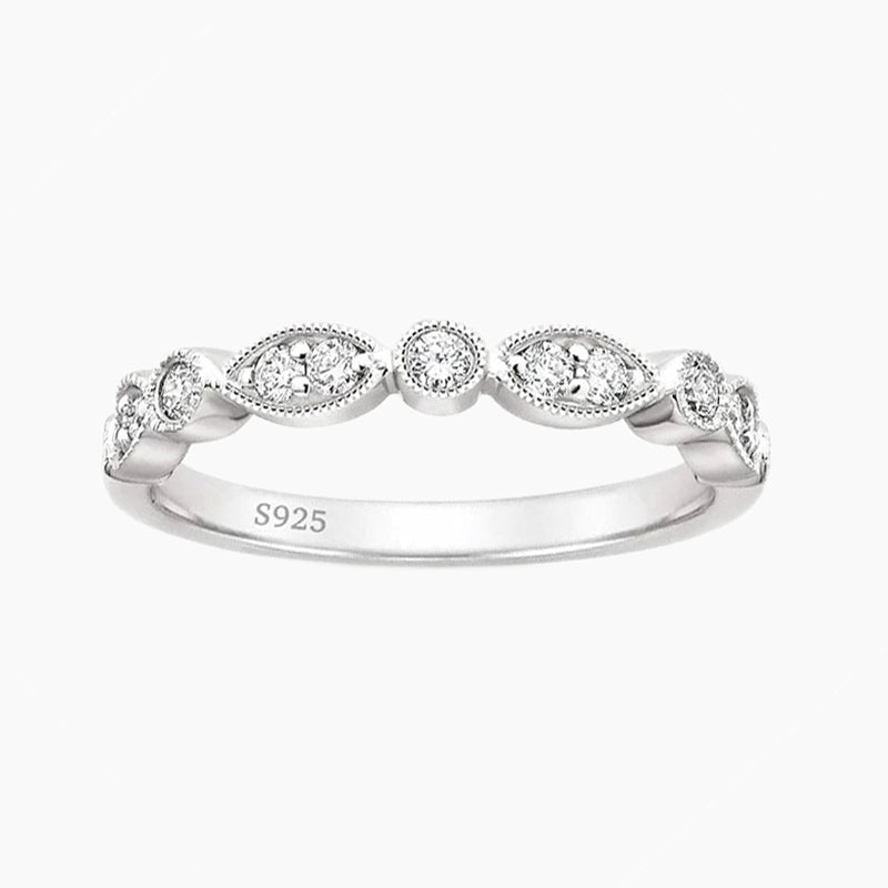 925 Sterling Wedding Band Eternity Stackable Ring