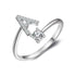initial ring, initial rings, letter ring, silver letter rings, K ring, adjustable rings