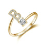 initial ring, initial rings, letter ring, silver letter rings, K ring, adjustable rings