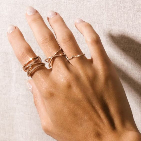 criss cross rings, sterling silver rings, Eamti, womens eternity ring, sterling silver eternity band, cz engagement ring set, silver eternity ring, cross eternity ring