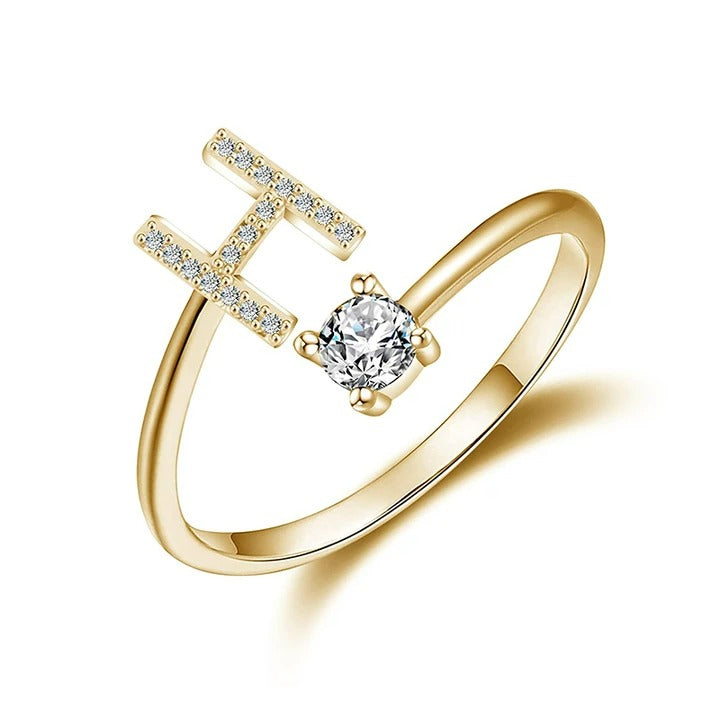 initial ring, initial rings, letter ring, silver letter rings, K ring, adjustable rings
