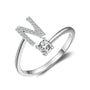 initial ring, initial rings, letter ring, silver letter rings, K ring, adjustable rings