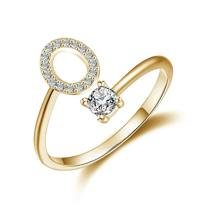 initial ring, initial rings, letter ring, silver letter rings, K ring, adjustable rings, O ring