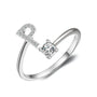 initial ring, initial rings, letter ring, silver letter rings, K ring, adjustable rings