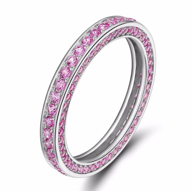 full eternity rings, cubic zirconia paved rings, eternity wedding rings, cheap wedding rings for women, mimimalist wedding rings